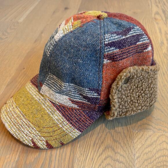 NWOT Scala Trapper Hat Woven Southwestern Aztec Sherpa Earflap One Size - Picture 1 of 10